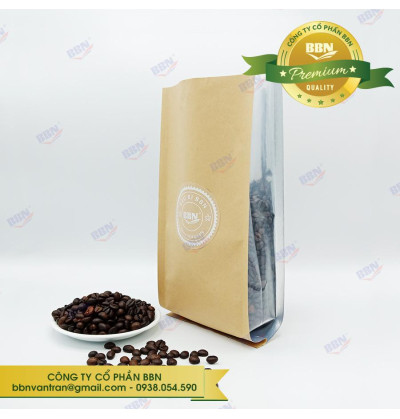 Túi giấy 4 biên hông trong suốt (1kg)